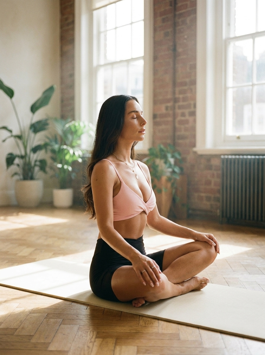 Blush Twist Top — sun-flooded studio (in the wild)