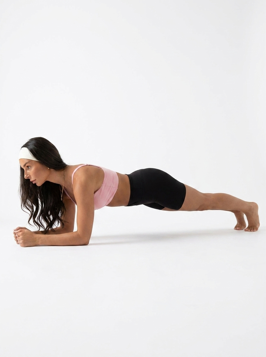 Blush Twist Top — forearm plank