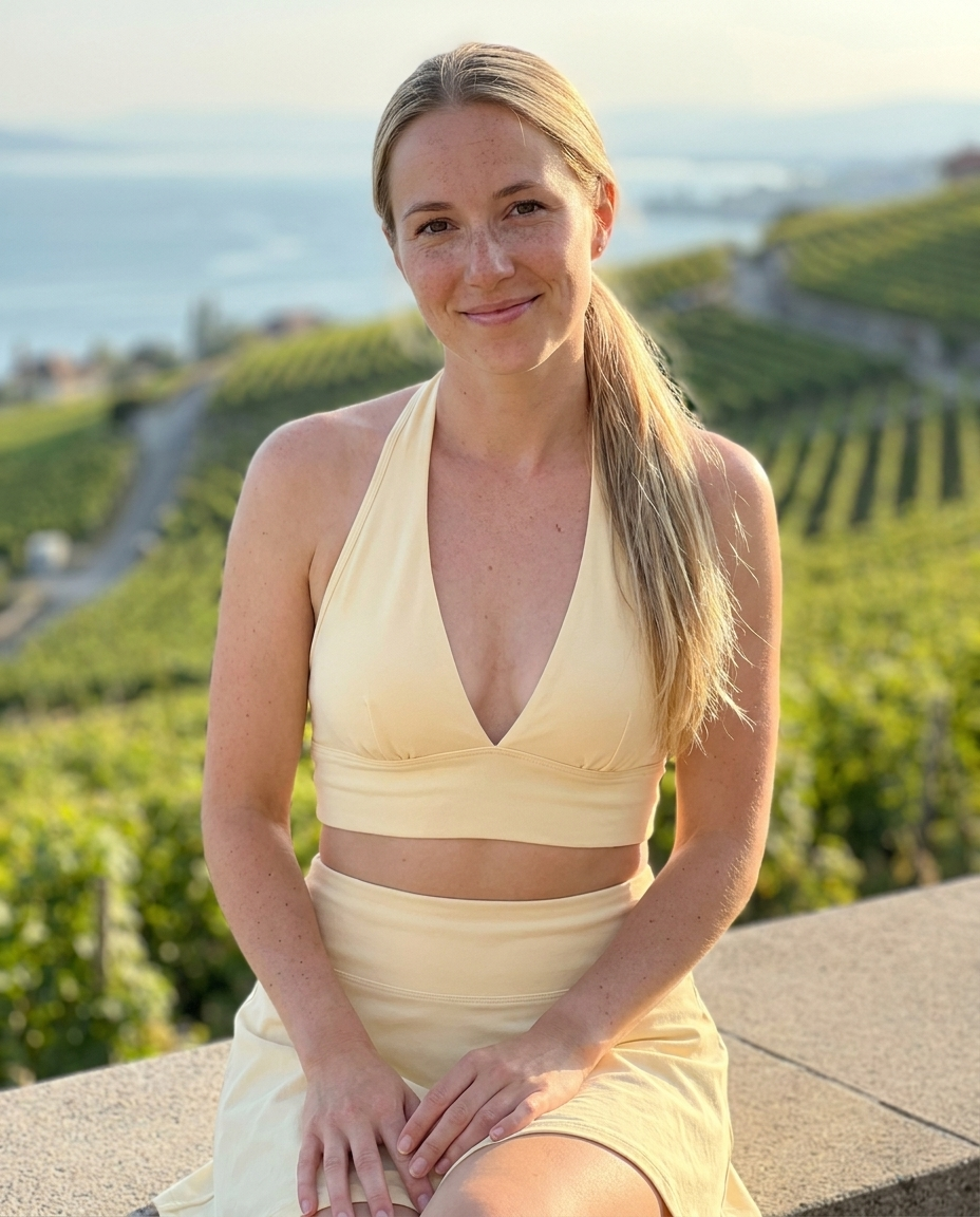 Anna B. wearing the Butter Glow Skort Set