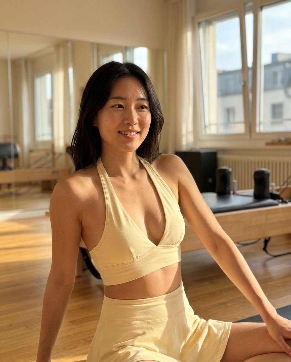 Yuki S. wearing the Butter Glow Skort Set