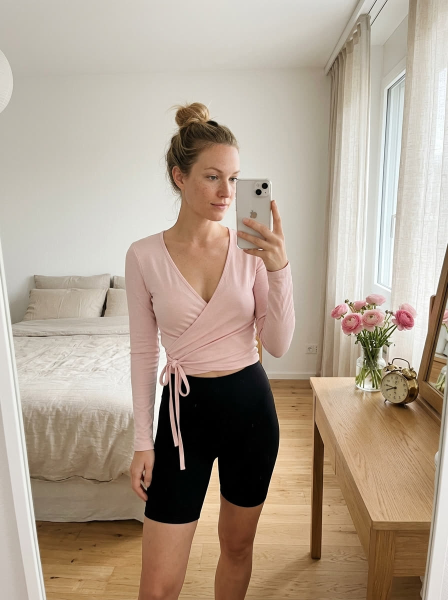 Sara B. wearing the Wrap Top