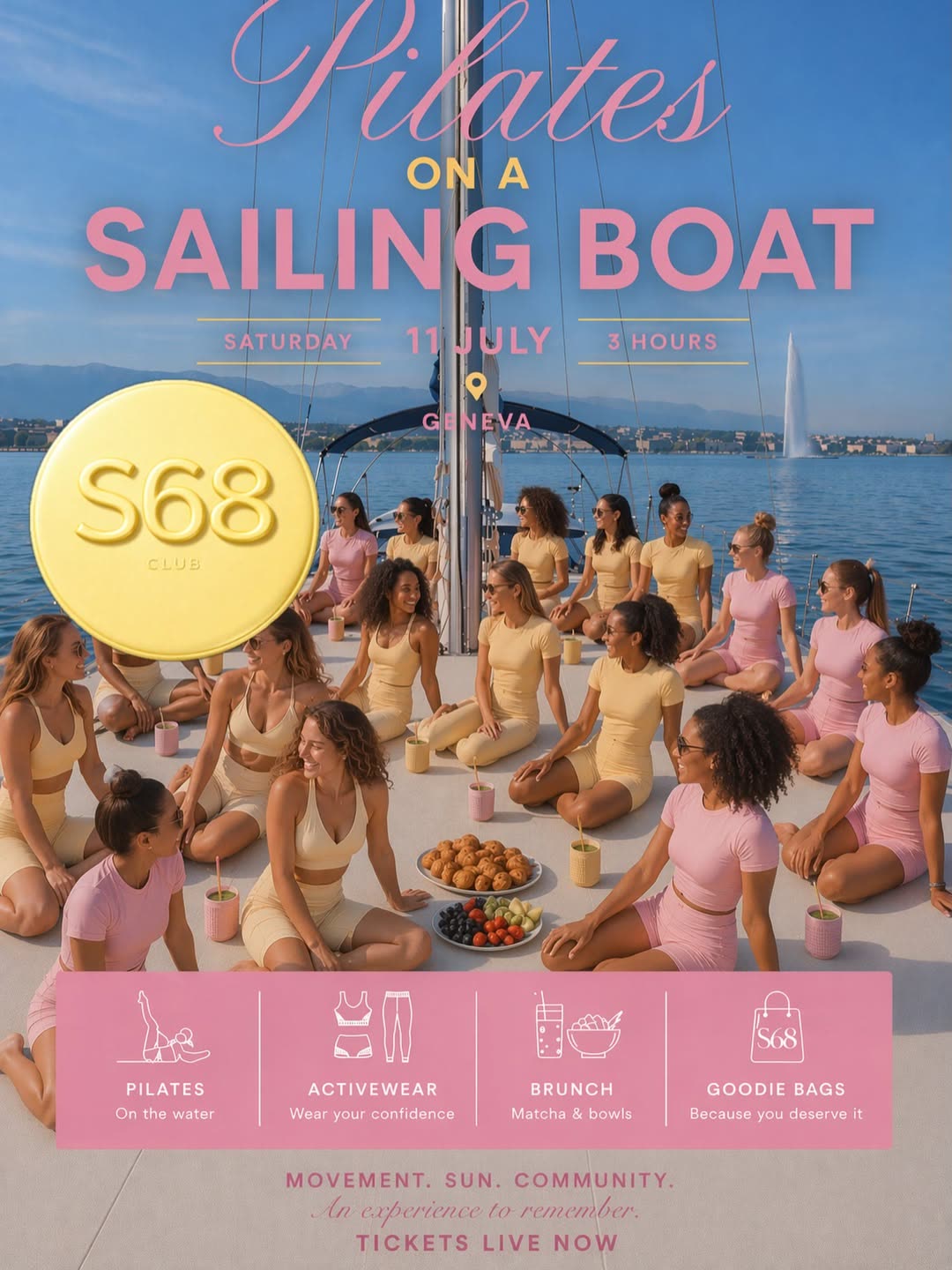 Pilates on a sailing boat — Geneva
